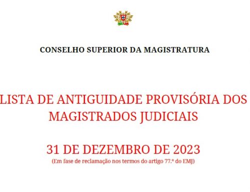 Lista de Antiguidade dos Magistrados Judiciais – 2023 (provisória)